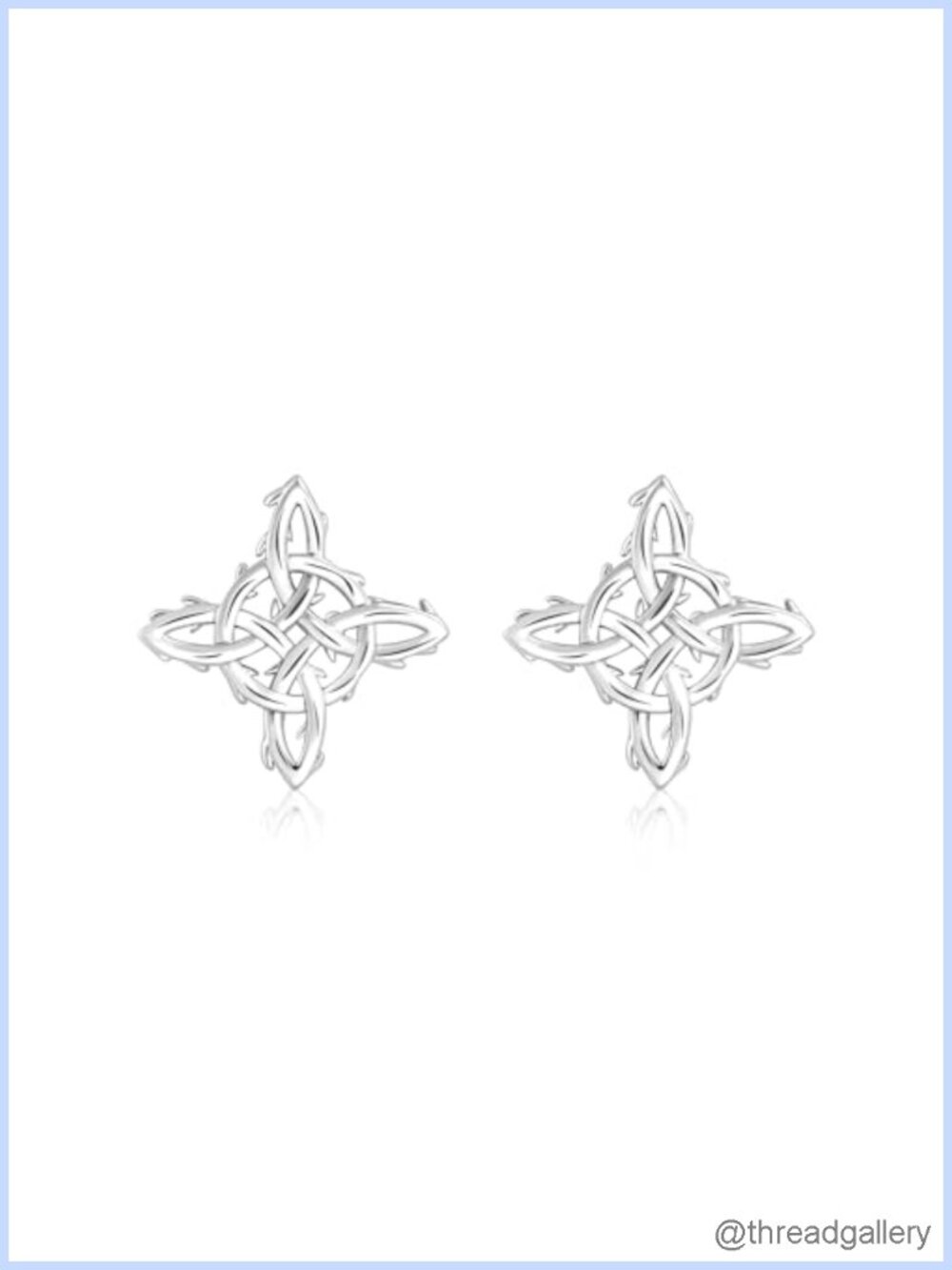 925 Sterling Silver Witch Knot Stud Earrings 12mm Hypoallergenic